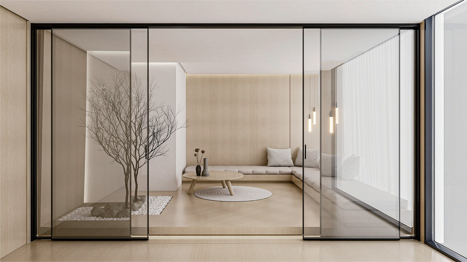Three-Track Sliding Door